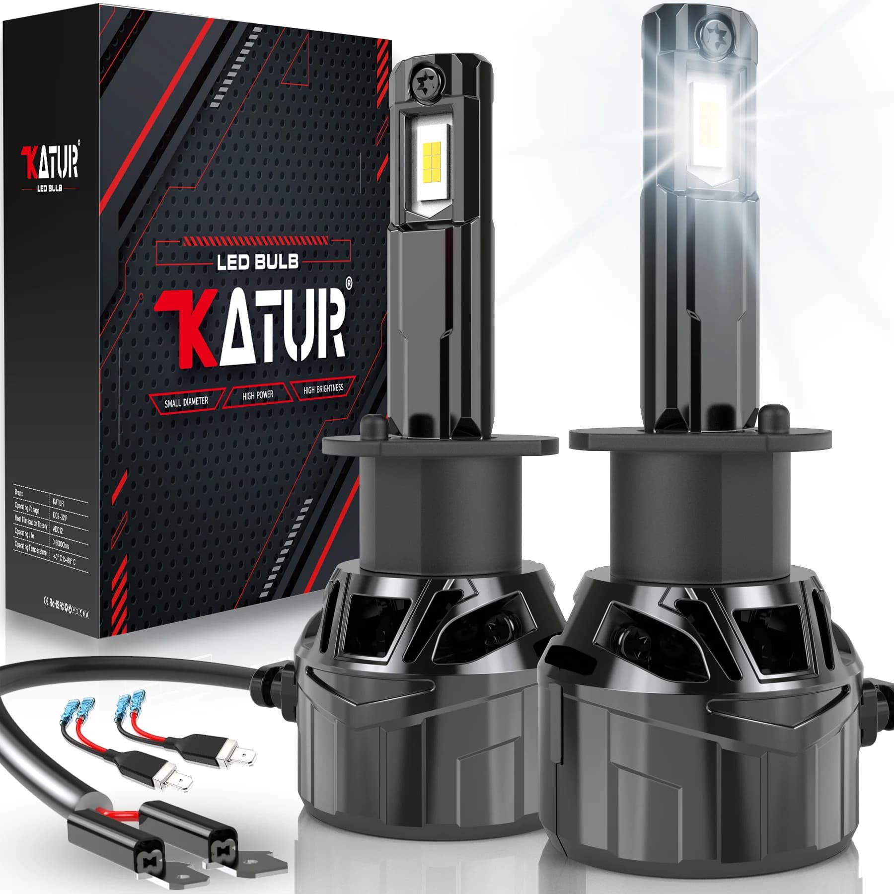 KATUR 2 pz H1 Led Faro Dell'automobile con Ventola Ad Alta Potenza 6000 K Lampada Della Nebbia Luce di Giorno Moto Faro Dell'automobile Per Honda Civic Crv Accord