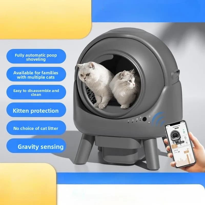 2025 Intelligent cat litter, automatic crap shovel, automatic cleaning, cat toilet with foam spray roller