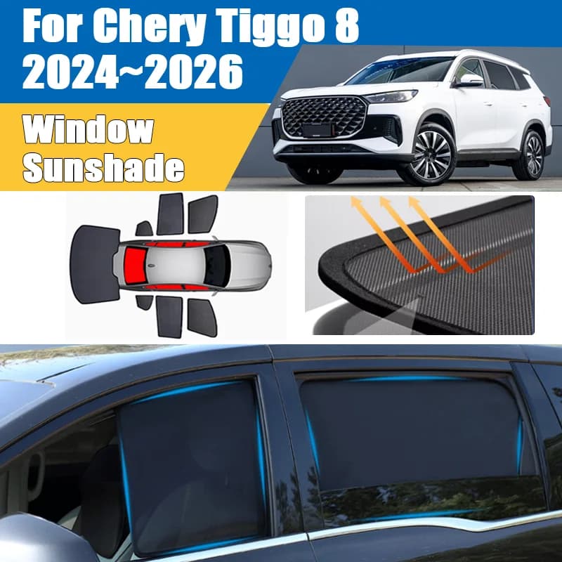 Per Chery Tiggo 8 Pro Max 2024 2025 2026: Tendina Parasole a Rete per Auto, Isolamento Termico, Visiera Parabrezza, Protezione UV, Accessori Ombreggianti
