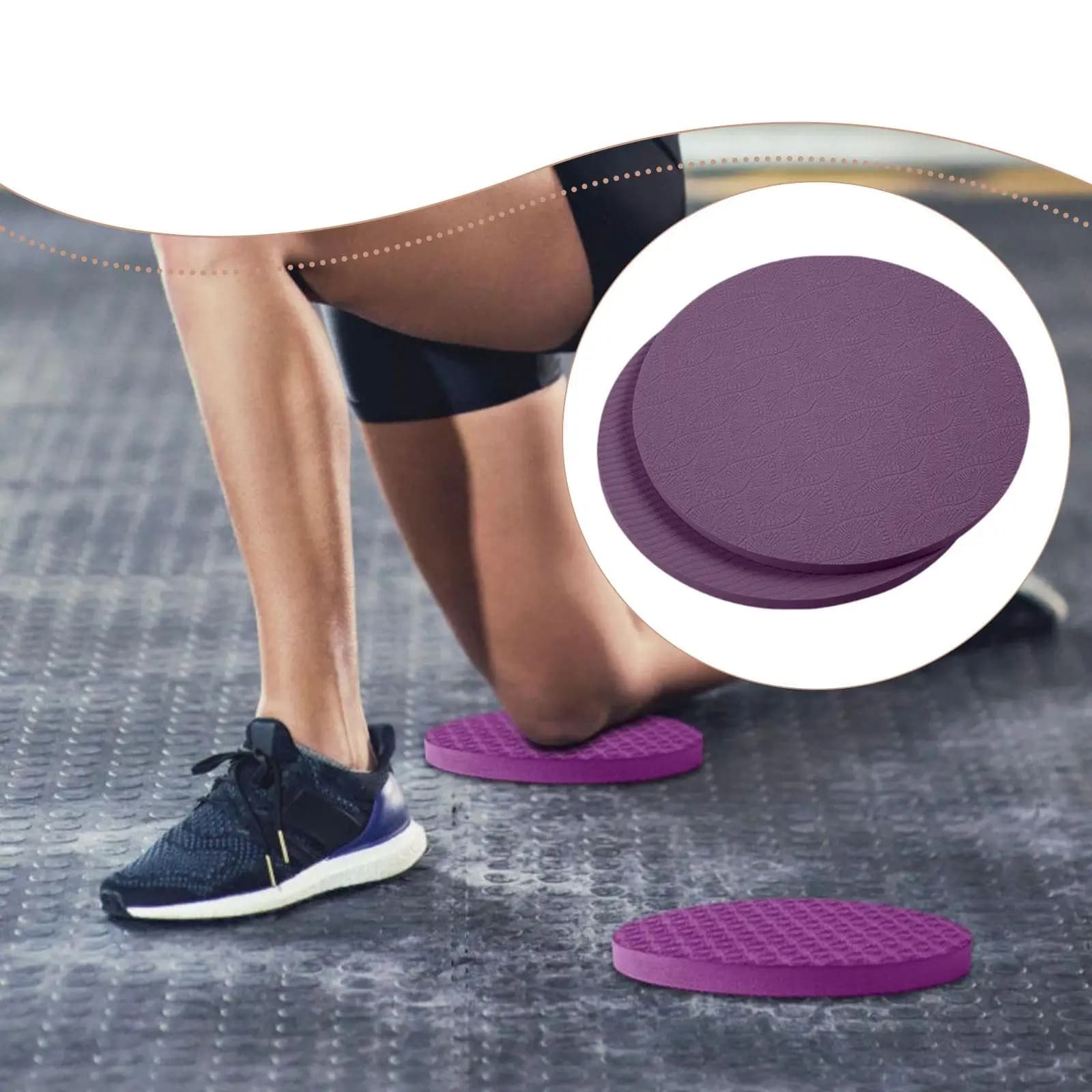 Yoga Knee Pad Set Non Slip Round Exercise Mats Thick TPE Cushion for Meditation Plank Pilates