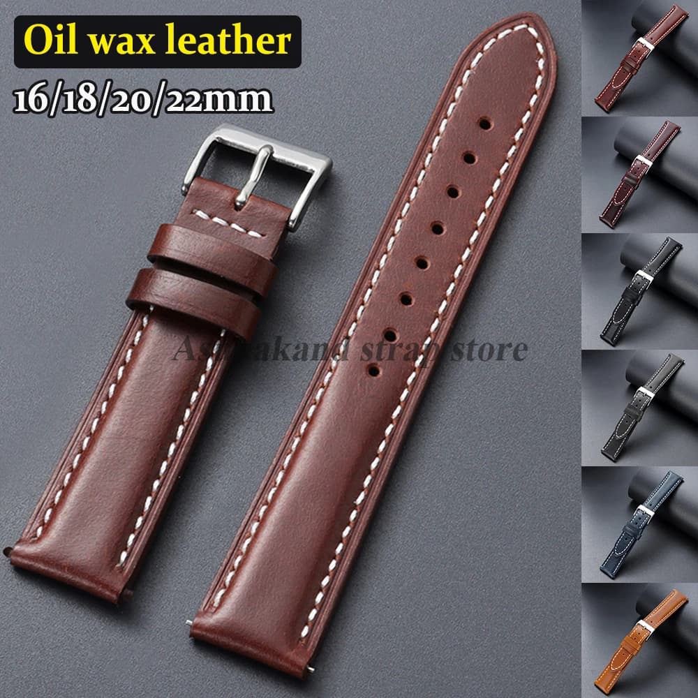 Men's and Women's Vintage 16mm 18mm 20mm 22mm Leather Watch Straps for Seiko and Omega, Universal Accessories for Men and Women