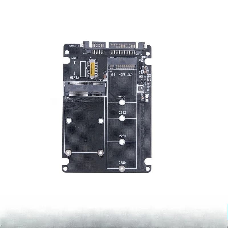 2 in 1 M.2 NGFF & mSATA to SATA III SSD Adapter External Enclosure