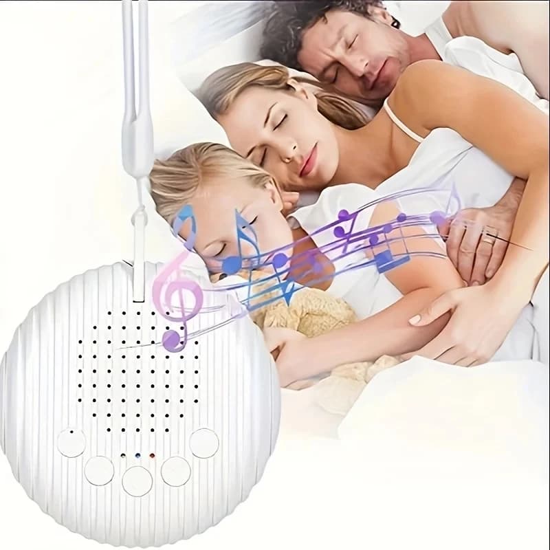 Macchina del Rumore Bianco Portatile per il Sonno dei Bambini, 10 Suoni Rilassanti, Volume Regolabile, Batteria Ricaricabile Integrata, USB