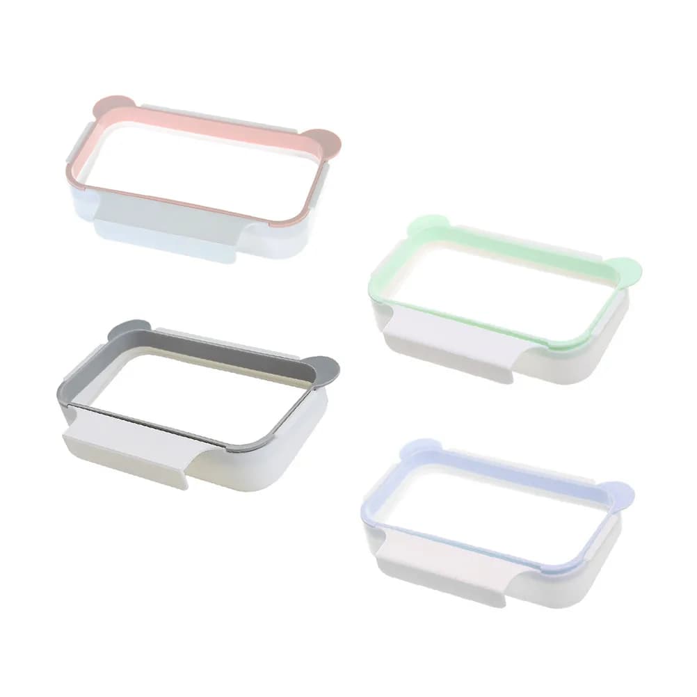 4pcs Door Back Hanging Rack Kitchen Bathroom Storage Organizer Non-Punching Garbage Bag Holder Duster Cloth Hanger Kitchen Rack