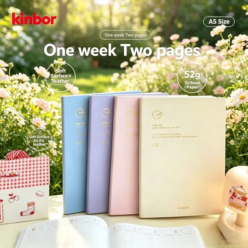 Kinbor 2027 Daily Agenda Notebook Timeline/8-grid Pagination Time Plan Week Planner Work Notes Account Student Time Record Book