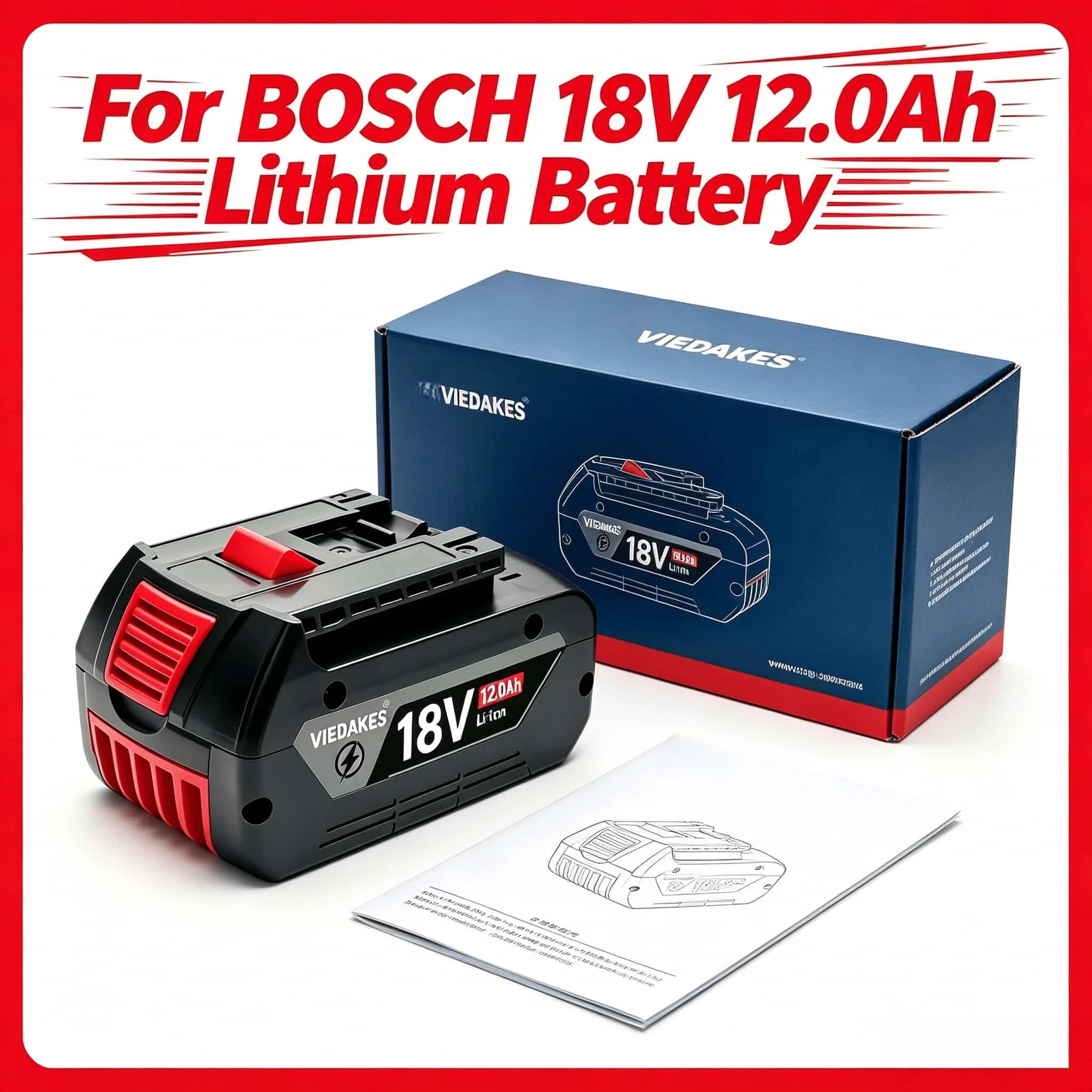 ProCORE18V 10.0Ah Battery for Bosch 18V, Compatible with GSR18V-55 GDS18V-400, Updated Package for Bosch 18V Impulse Screwdrivers Tools