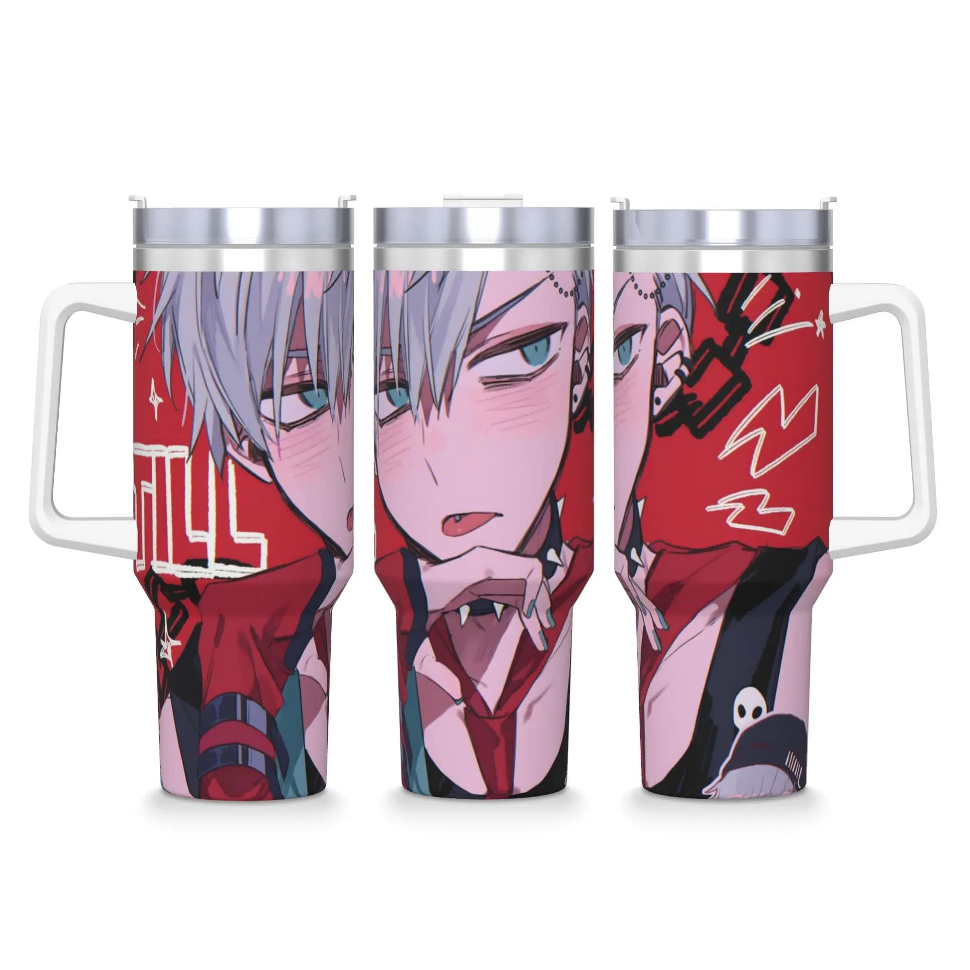 Tumbler in Acciaio Inox da 40OZ, Tazze Termiche con Design Alien Stage Anime, Bicchieri da Auto Antigoccia per Bevande Fredde, Bottiglia d'Acqua da Viaggio