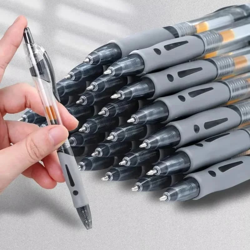 Set di penne gel retrattili da 6-30 pezzi, inchiostro nero/rosso/blu, per scrivere, 0,5 mm, per forniture per ufficio, accessori di cancelleria scolastica