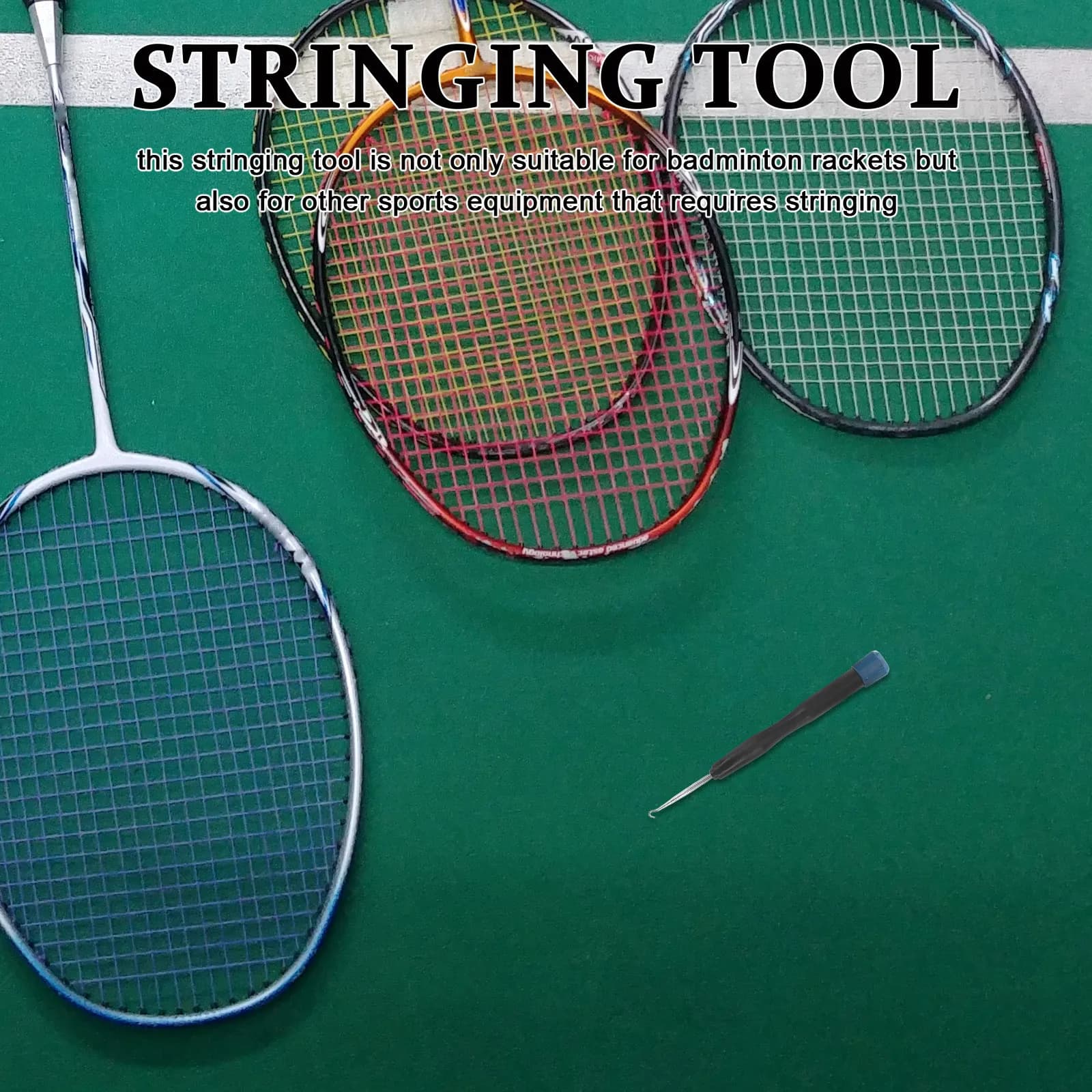 Badminton Fitting Tool, High Straight Needle Efficiency for Tennis and Badminton Racks, Ergonomic Design, Reliable and Durable