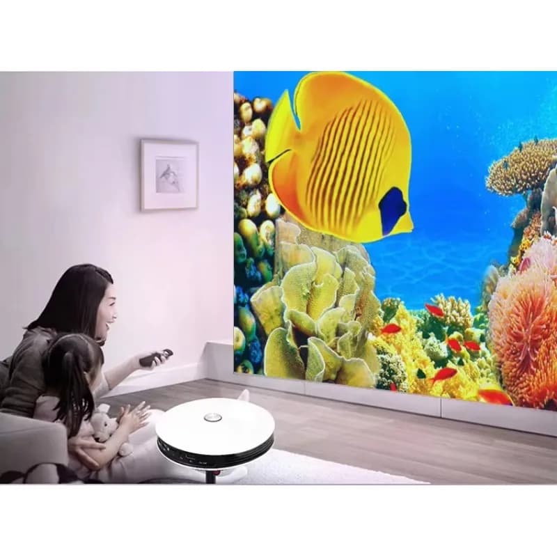 Miglior Proiettore Mini Smart 3D M18 Android 6.0 DLP HD 1080P per Uso Domestico, Supporta Miracast Airplay AC3, Batteria da 12000mAh