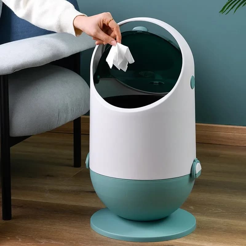 Cestino per Rifiuti Domestico di Lusso Leggero e Creativo, con Coperchio, per Bagno e Cucina, Cesto Portaoggetti per Carta Igienica e Asciugamani per Soggiorno