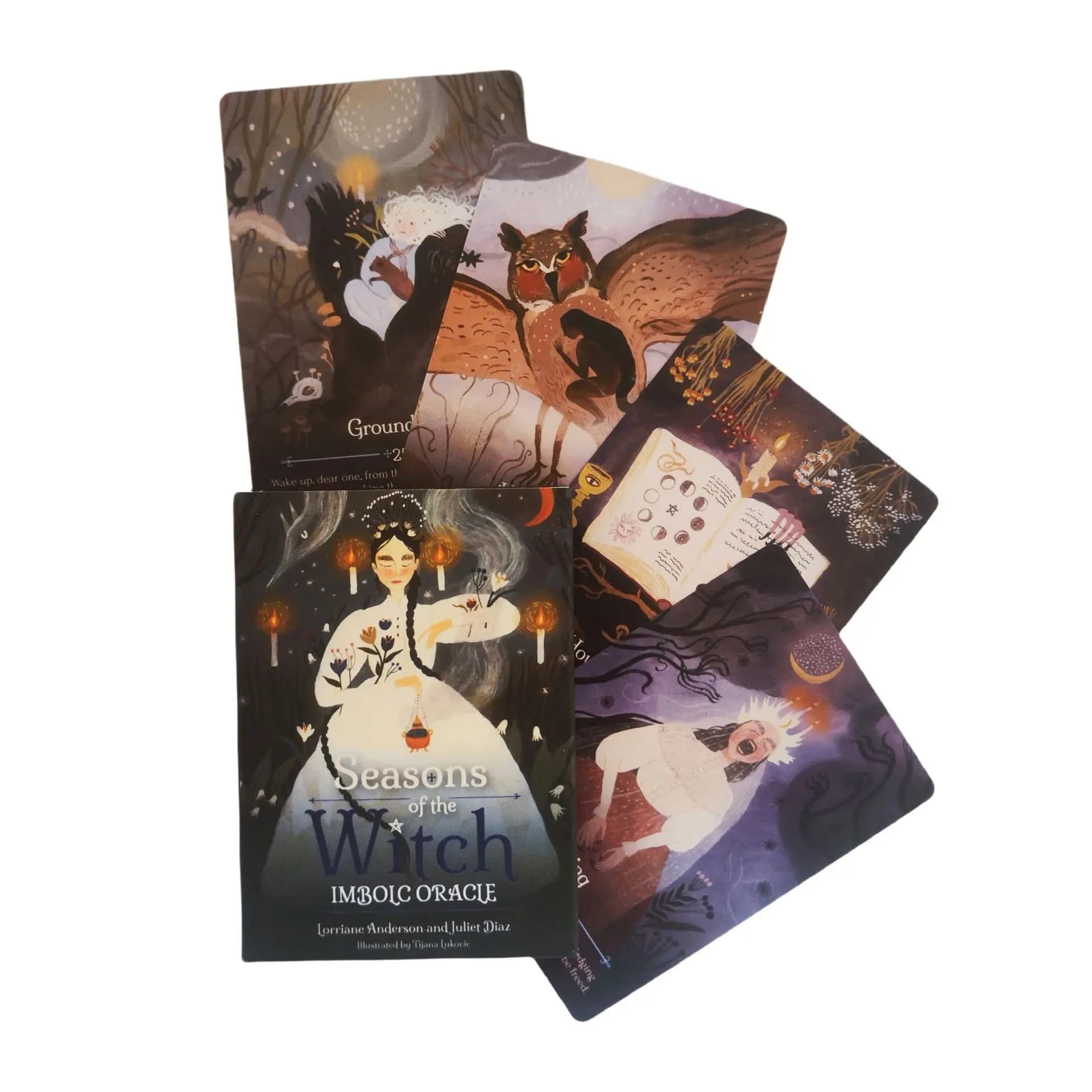 Stagioni della strega Imbolc Oracle Cards 44pcs guida spirituale divinazione mistica tarocchi gioco da tavolo per feste in famiglia
