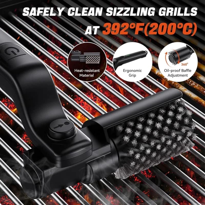 Electric Brush For Cleaning Grill Utensils For Kitchen BBQ Accessories Electric Brush For Barbecue Grill Brush Grill Accessories