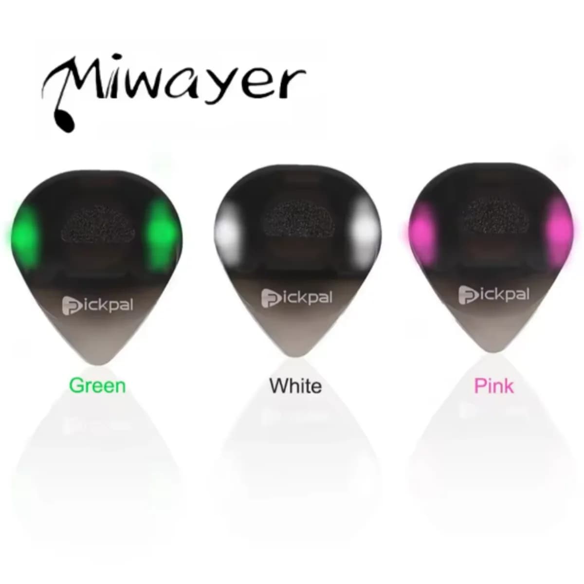 Miwayer Heart Shaped LED Guitar Pick, ABS Glow Plectrum with 3 Color Options (White/Green/Purple), for Electric/Acoustic Guitar