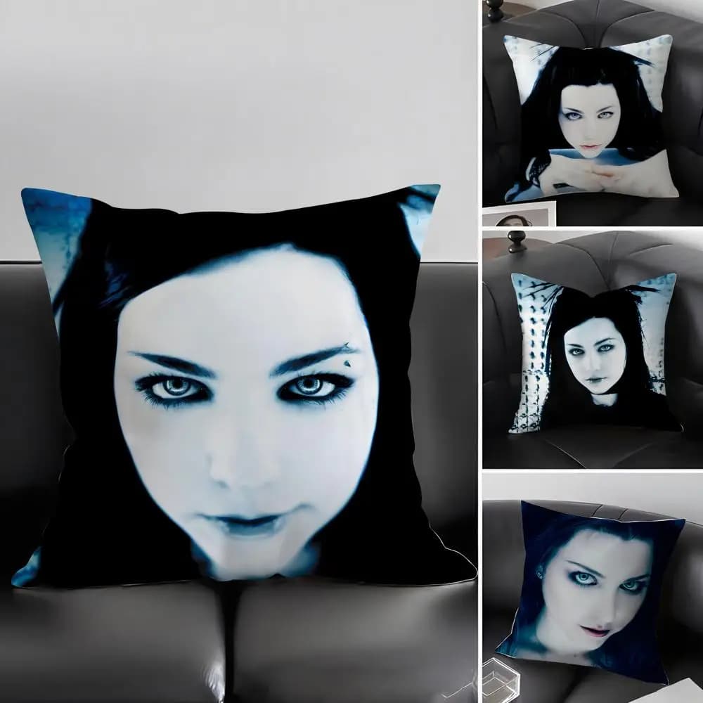 E-Evanescence A-Amy Lee Singer Fodera per cuscino in tessuto ultra morbido e delicato sulla pelle, confortevole come una nuvola e con cerniera nascosta
