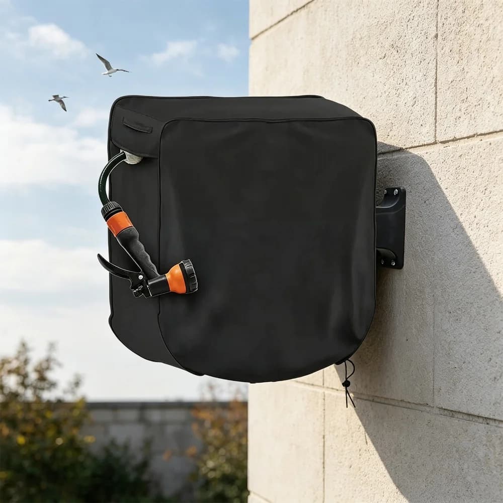 420D Hose Reel Cover Waterproof Garden Hoses Storage Bag Easy Installation Outdoor Reels Covers for Winter Tube Protection