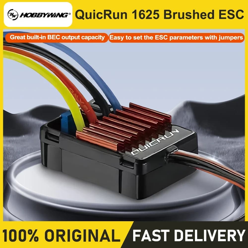 Hobbywing QuicRun 1625 ESC spazzolato Elevata affidabilità e durata Calibrazione automatica della corsa dell'acceleratore