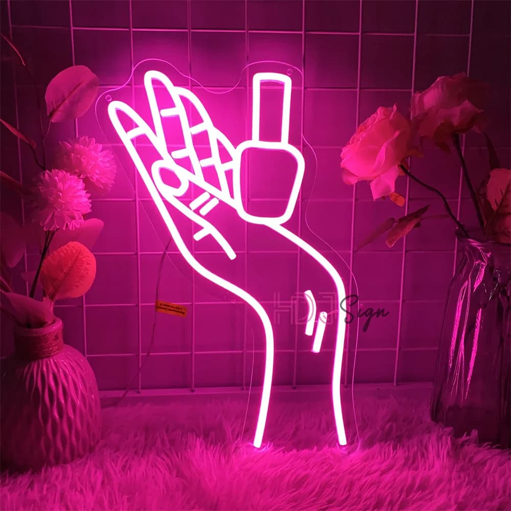 Nail Salon Neon Led Sign Salone di bellezza Unghie Negozio Camera Neon Decorazione da parete Luci USB Camera da letto Decorazione di bellezza Insegna aziendale