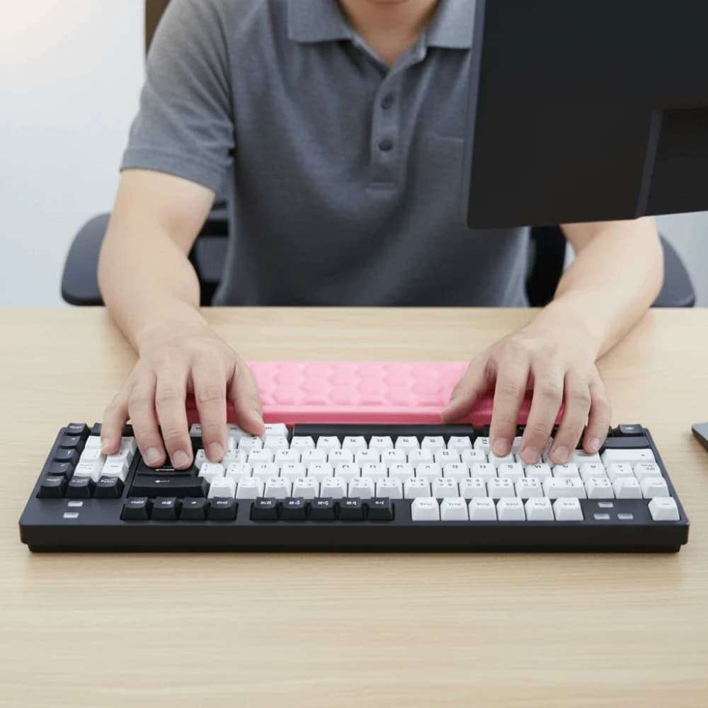 Poggiapolsi Ergonomico per Tastiera e Mouse, Supporto Antifatica per Mani, Cuscinetto Ergonomico per Polso, Uso Ufficio