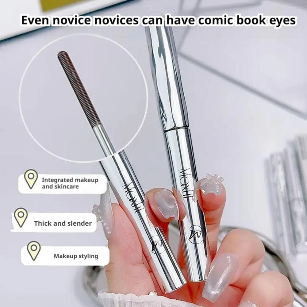 Metal Iron Eyelash Mascara Waterproof Silk Fiber Black Extensions for long curled eyelashes Cosmetics for make-up of eyes not agglomerating