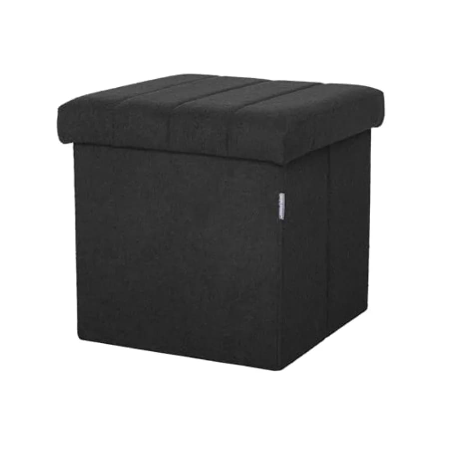 Pouf in Tessuto Imbottito con Contenitore Nascosto, Poggiapiedi, Sedia con Seduta Imbottita per Camera da Letto, Dormitorio, Loft, Soggiorno, Ingresso, Corridoio