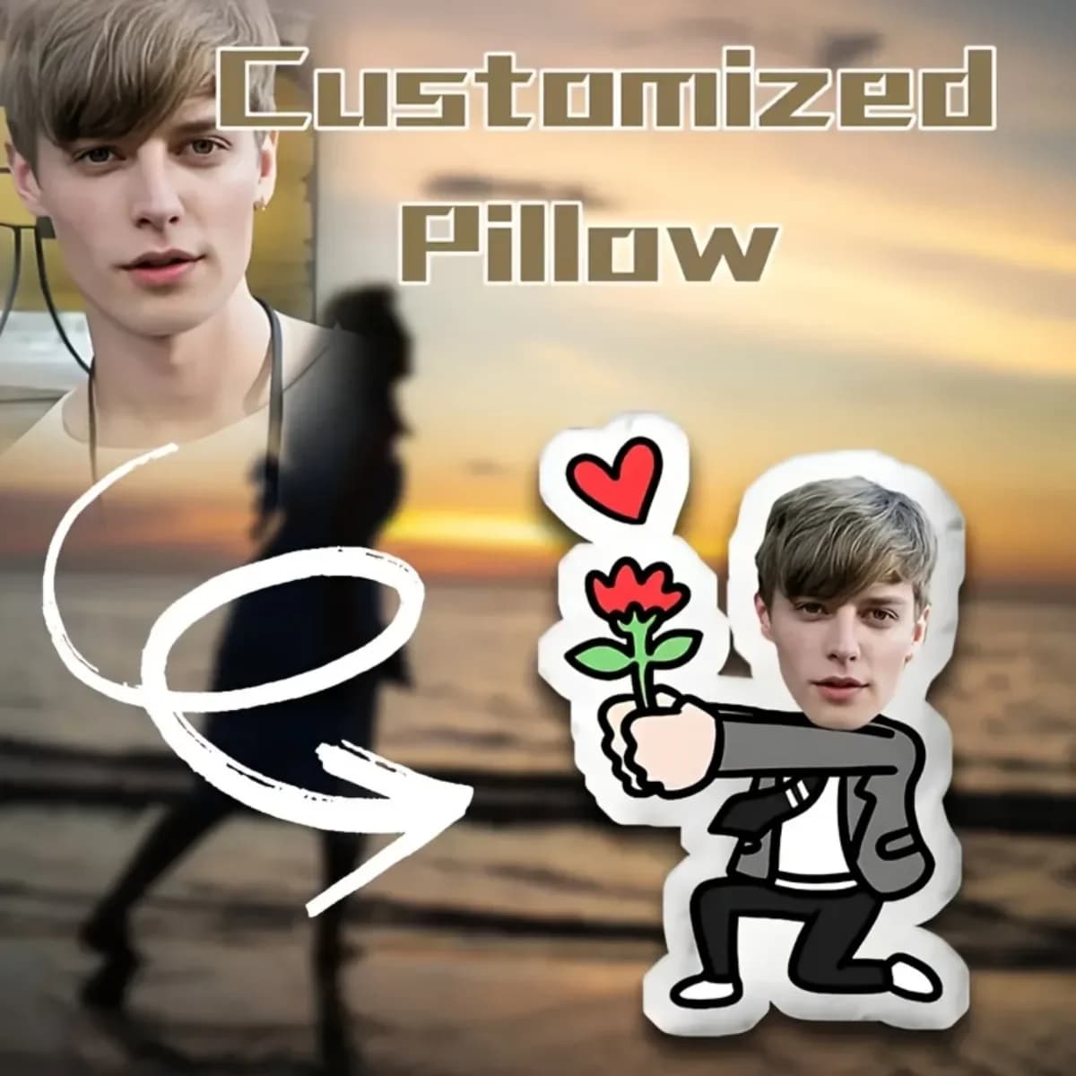 Cuscini in peluche personalizzati con foto - Regali personalizzati con stile floreale e le tue immagini, un regalo indispensabile per San Valentino