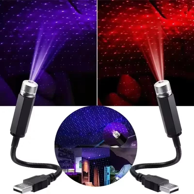 Luce notturna romantica a LED sul tetto dell'auto, luce decorativa USB regolabile per decorazioni interne, piccola luce notturna effetto cielo stellato