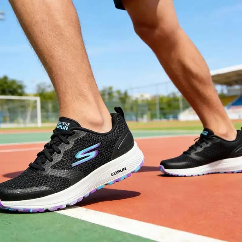 Skechers Scarpe da corsa Go Run Consistent da donna Leggere e traspiranti Nero Lavanda 128292-BKLV Ultimo modello