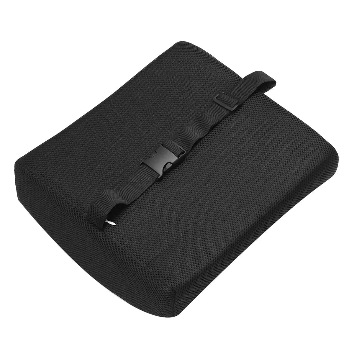 Breathable memory foam lumbar cushion for life support, ideal for office chair, car seat, wheelchair, bed, desk - Black