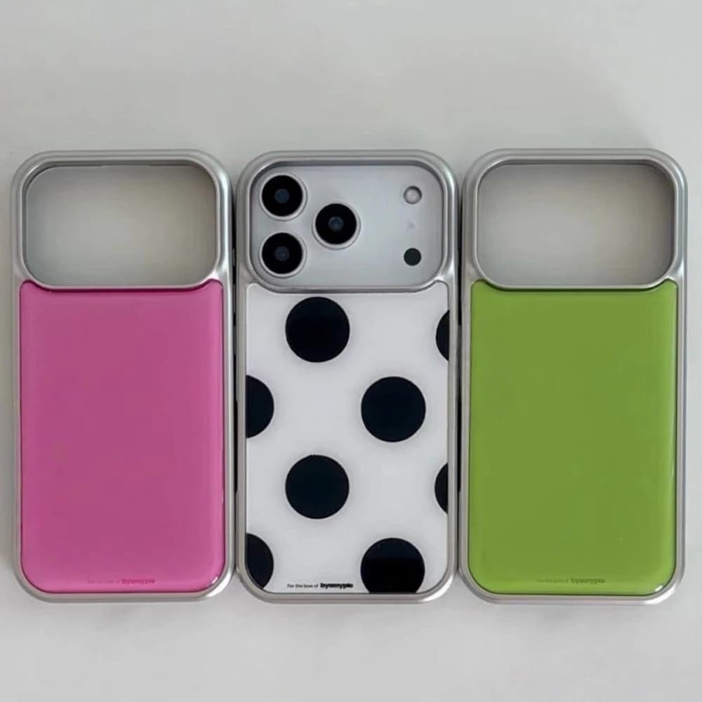 LALA Korean style solid color polka dot Phone Case for iPhone 17 16e 16 15 14 13 12 11 Air Pro Max X XR XSMAX 8 7 Plus Luxury