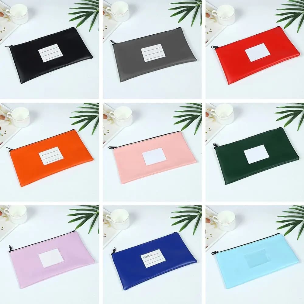 Bank Money Bag With Stock Exchange With Hinge Bank with Wallet Label for Leather Money Invoices