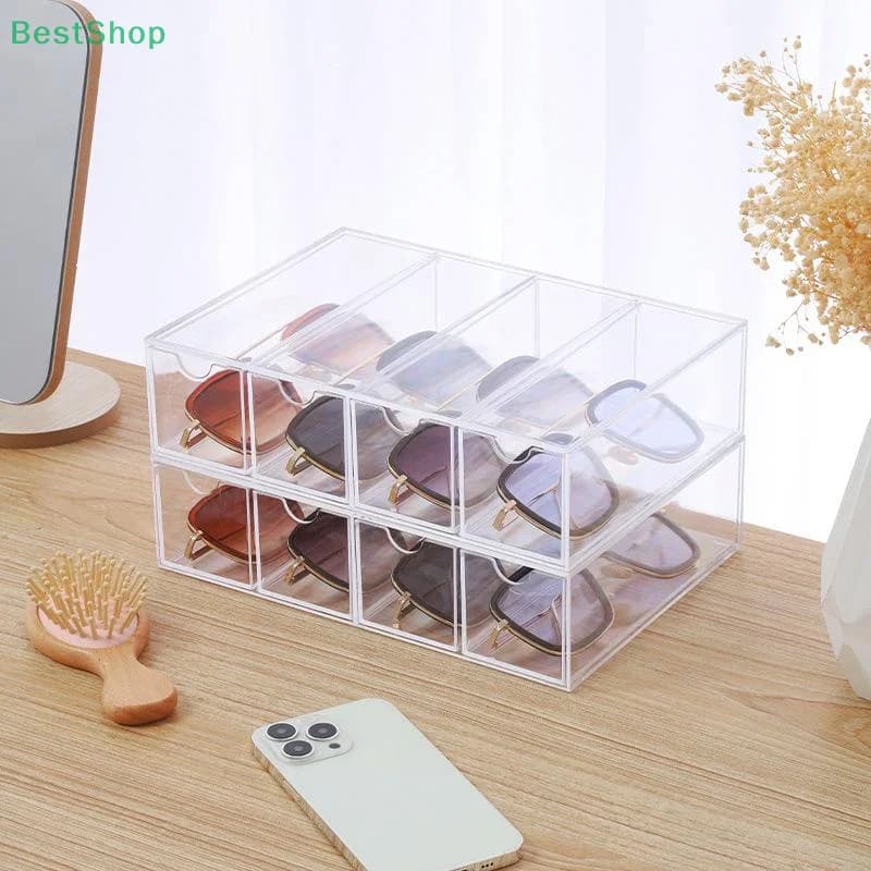 ☆ ☆ Organizer per cassetti da tavolo multistrato in acrilico, scatola portaoggetti per occhiali, scaffale antipolvere