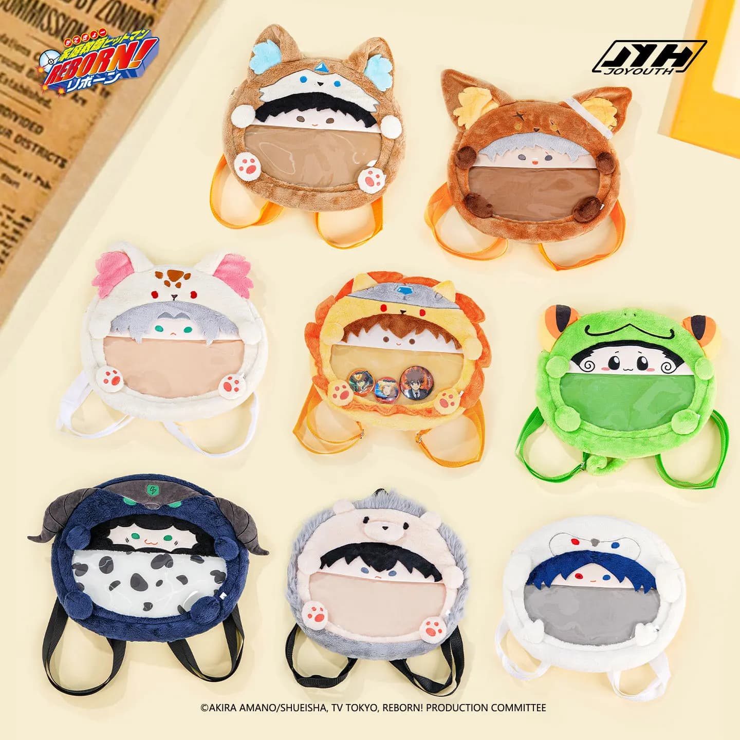 Zaino in peluche Joyouth Ita Katekyo Hitman Reborn! Borsa da scuola con finestra trasparente di Tsunayoshi Sawada, merchandising ufficiale per gli appassionati di anime