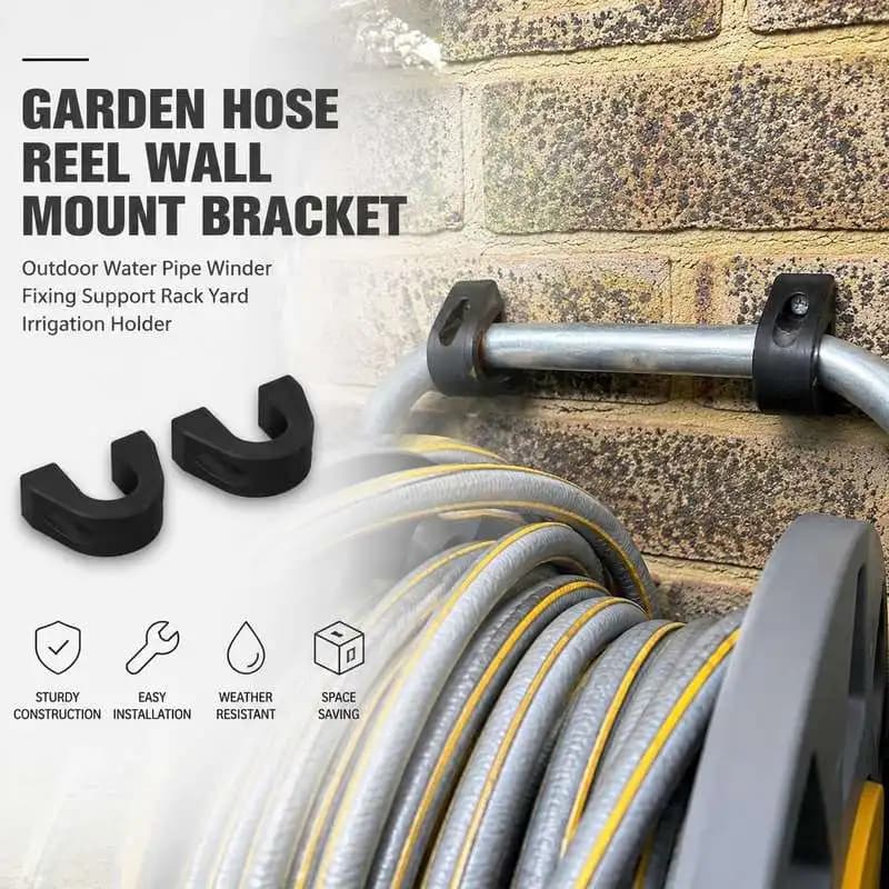 Outdoor Wall Mount Hose Reel Support Holder Garden Water Pipe Winder Mount Irrigation Storage Bracket