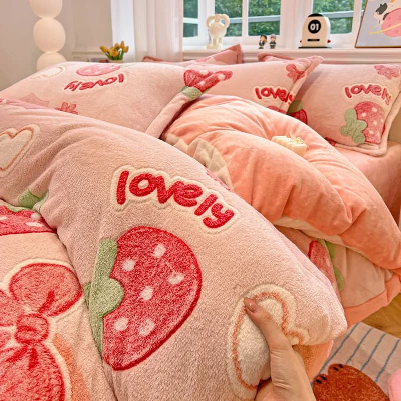 Copripiumini invernali addensati Copripiumino in velluto caldo Biancheria da letto per camera dei bambini per adulti Copripiumino delicato sulla pelle (senza federa)