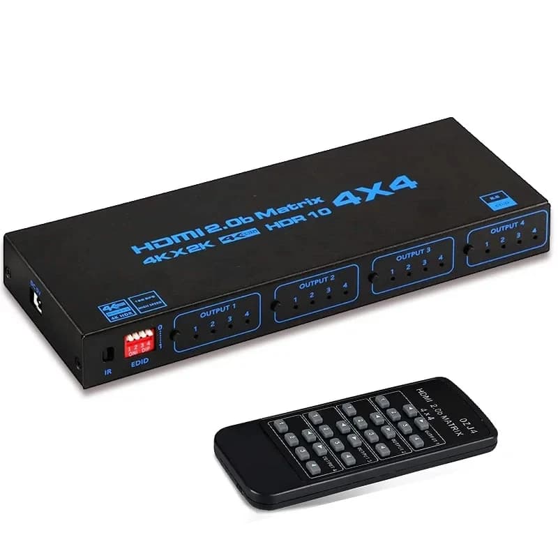 Switcher Matrice HDMI 4x4 4K 60Hz, Supporto EDID HDR10 HDCP2.2 per PC, Laptop, TV