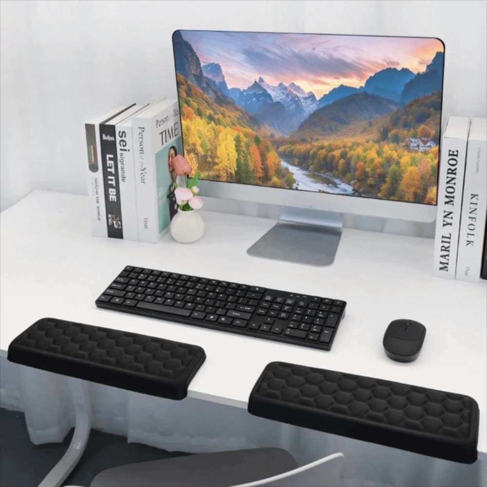 Gomito da scrivania universale a forma di L Memory Foam Poggiapolsi antiscivolo Supporto ergonomico per alleviare il dolore Cuscino per bordo scrivania Ufficio