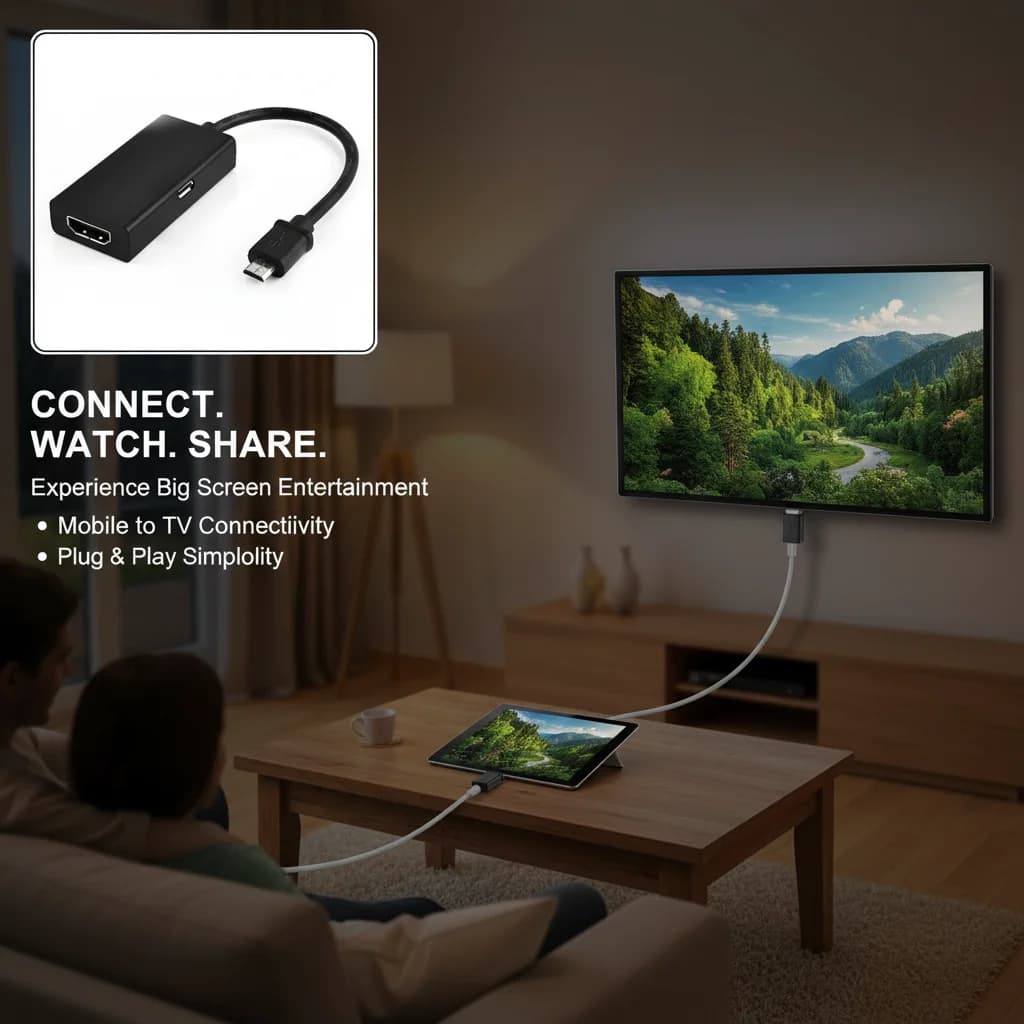 Cavo convertitore adattatore MHL compatibile da micro USB a HDMI 1080P HDTV per Samsung Galaxy Nexus, Galaxy S2 Sensation