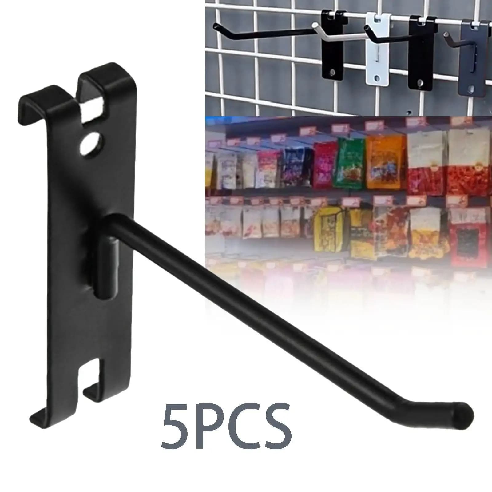 5 Pieces Gridwall Hooks Heavy Duty Metal Hooks for Grid Wall Panel Multi Use for
