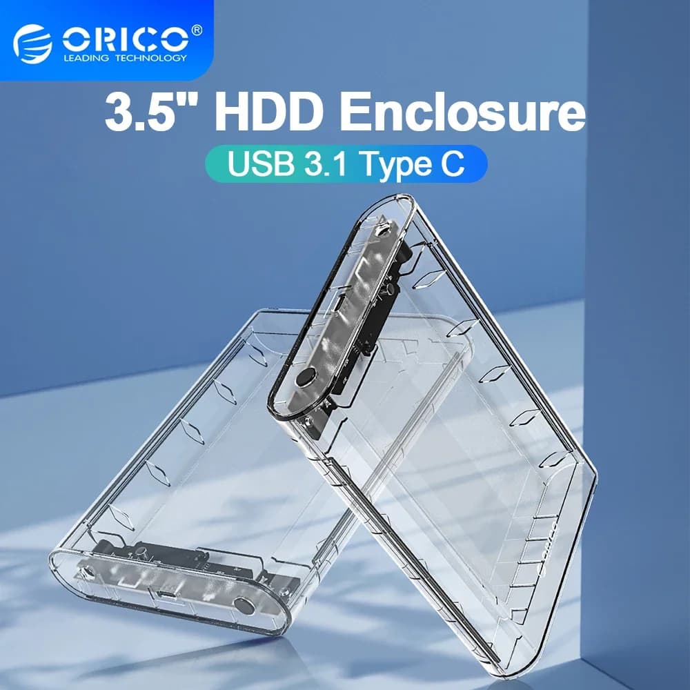 Custodia per disco rigido orico da 2,5/3,5 pollici Tipo C e USB 3.0 Custodia per disco rigido SATA a USB 3.1 Lettore per disco rigido esterno per HDD da 2,5/3,5''