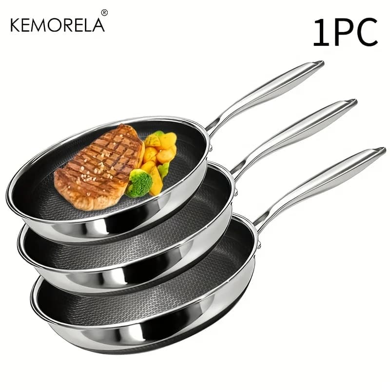 Stainless steel pan Wok tri-pla pan for whole body stainless steel 316 Two-sided honeycomb pan suitable for all stoves