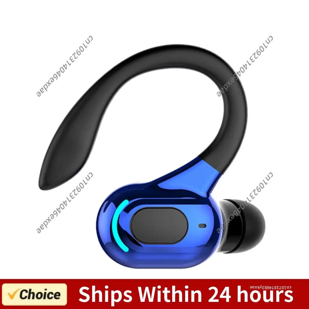 Bluetooth compatible wireless earphone, single earphone with ear hook, stereo headphone for music with microphone