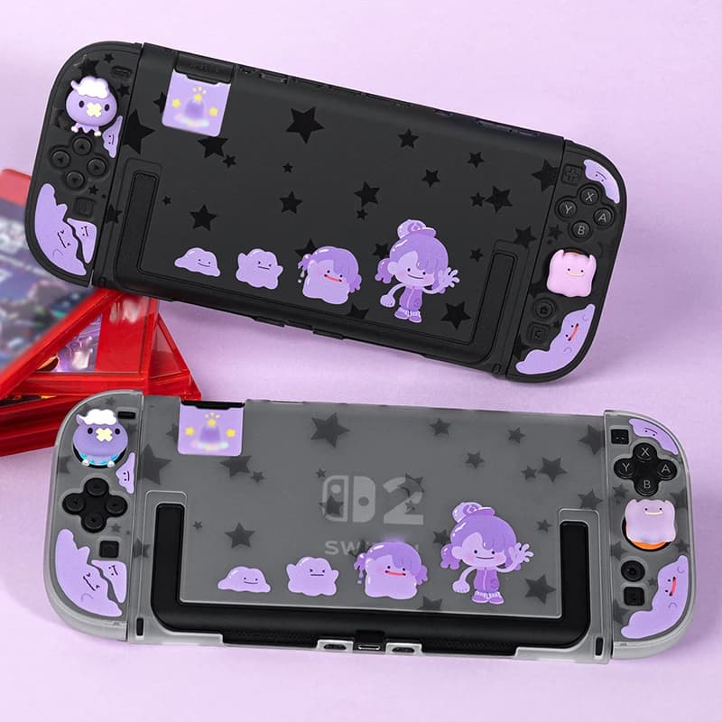 Custodia Protettiva Nera per Nintendo Switch 2 (NS2) - Cover Rigida Divisibile con Grip per Joystick e Compatibile con Dock