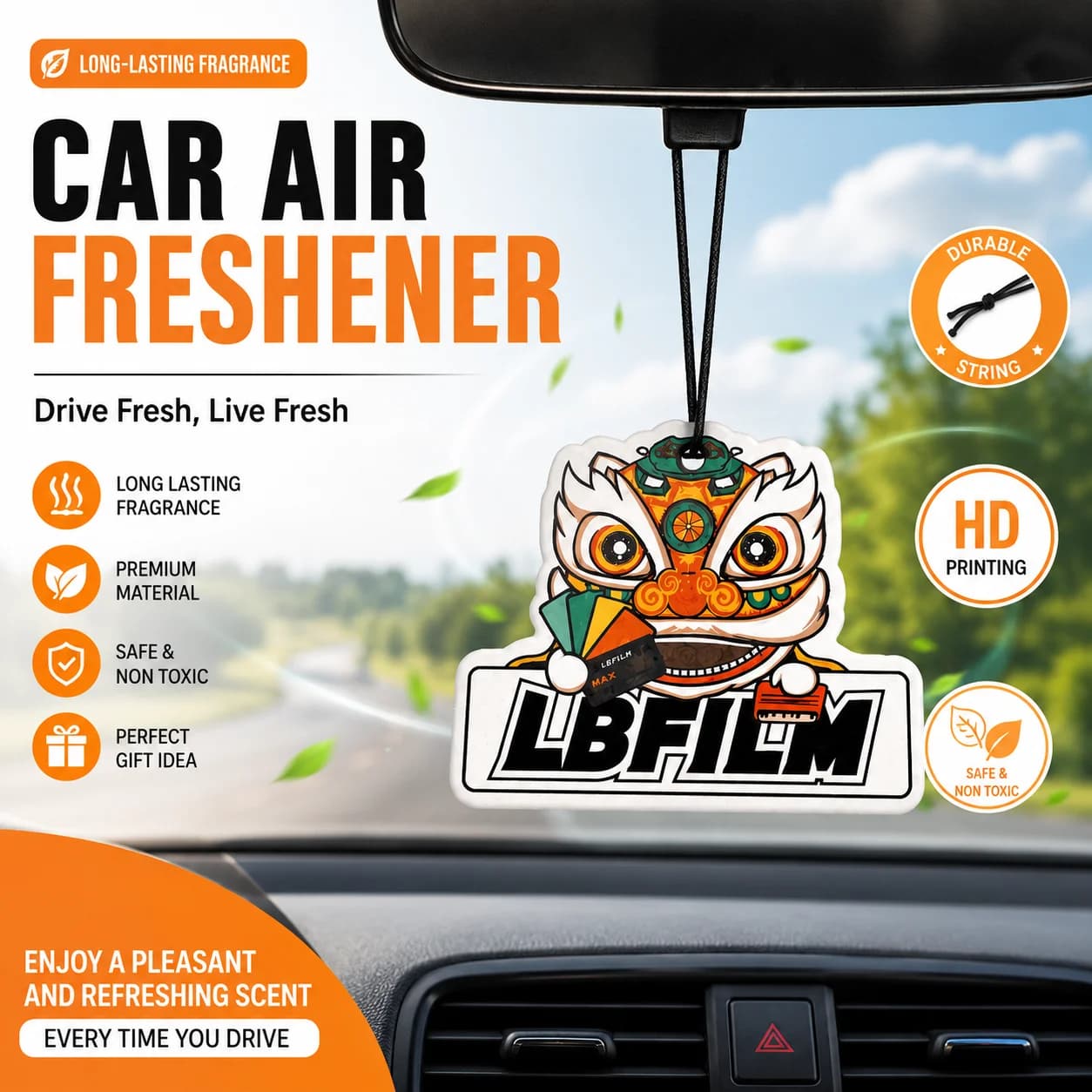 1/5/10pcs Car Air Freshener Hanging Fragrance Diffuser Long Lasting Scent Car Interior Perfume Ornament Durable Auto Accessories