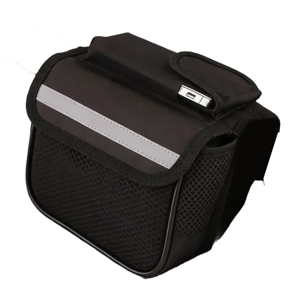 Borsa da bici impermeabile con tracolla anteriore, tasca per telefono, slot per carte, vano in rete per leva smontagomme, pompa, chiavi, compatibile con molte biciclette