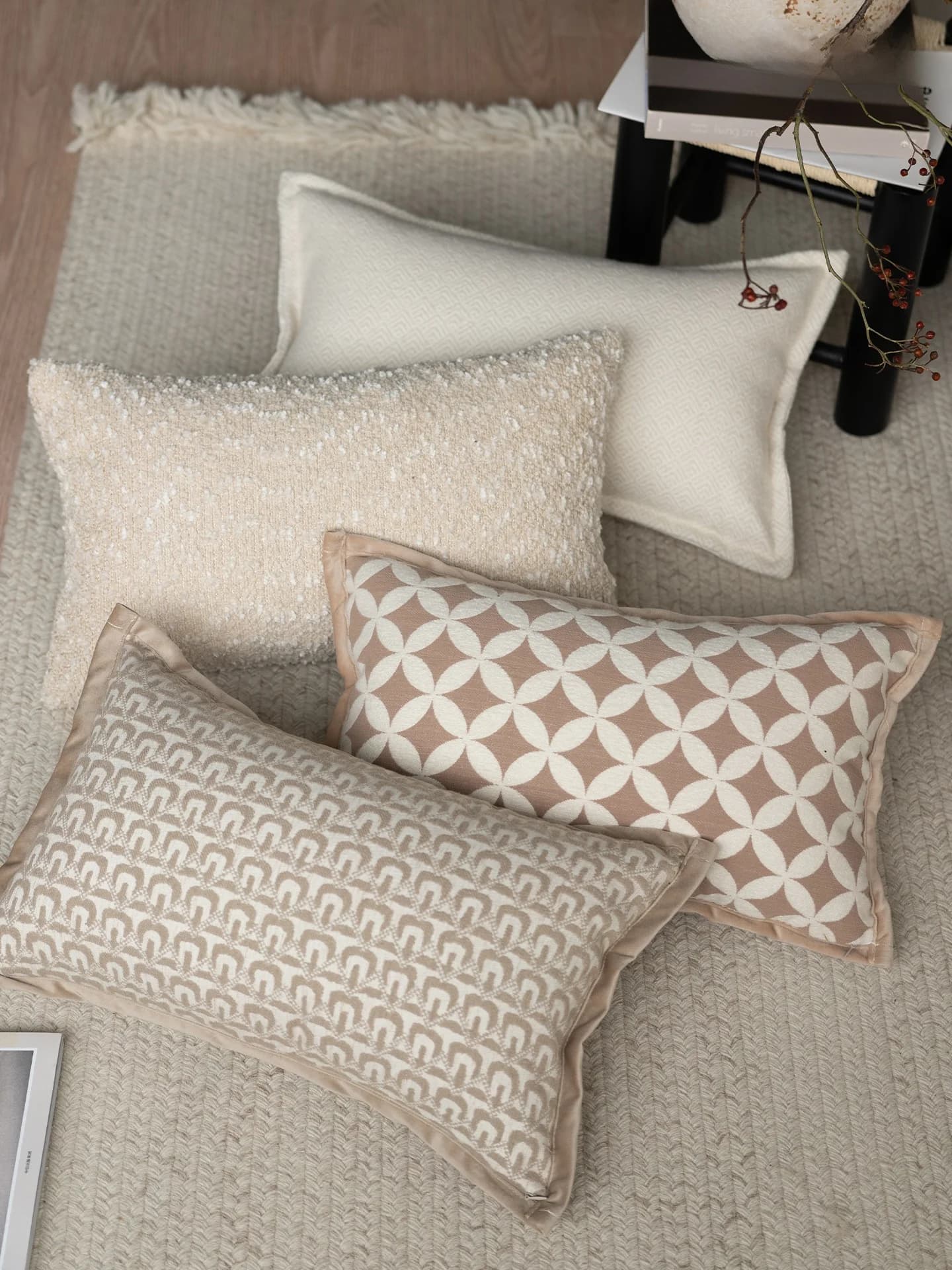 Cuscino Quadrato con Motivo Geometrico Stile Italiano, Fodera Rimovibile, Sensazione di Lusso, per Camera da Letto e Soggiorno, Cuscino Universale Lombare
