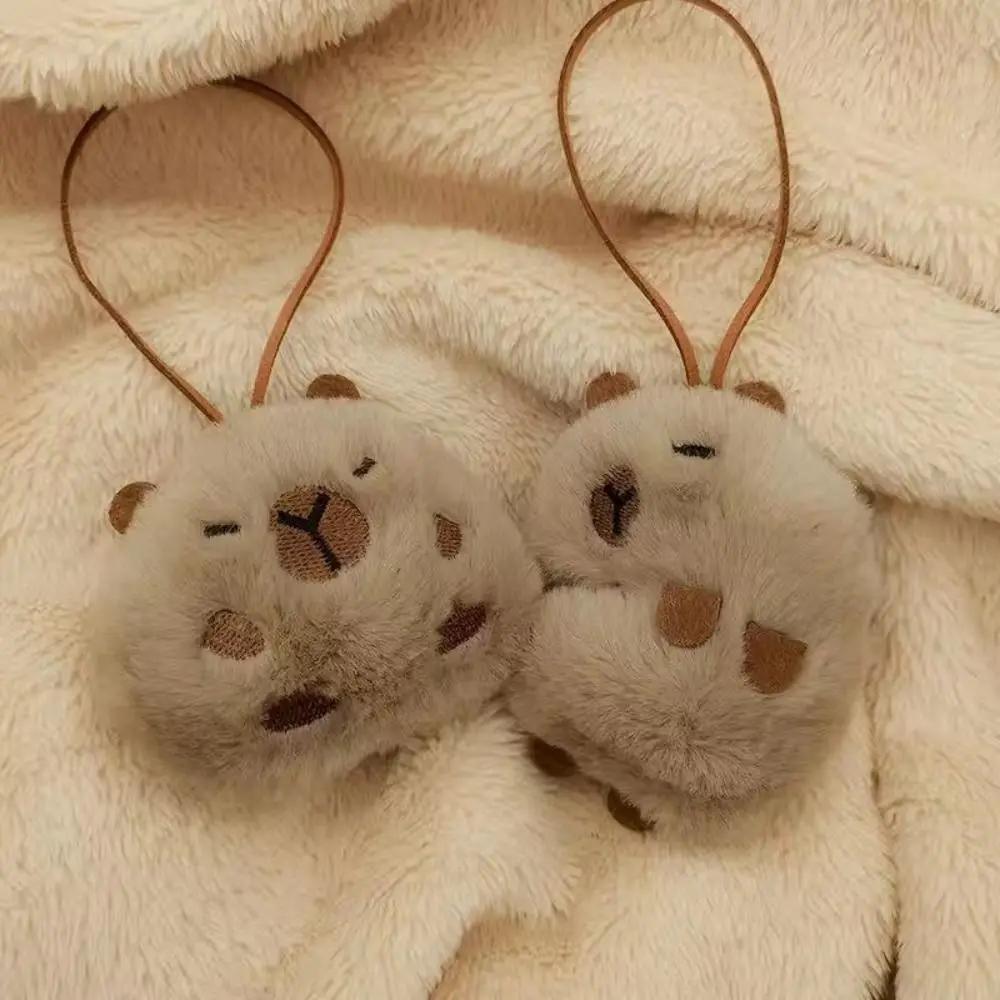 Simpatico cartone animato capibara morbido peluche bambola portachiavi cavia borsa ciondolo creativo Fluffty animali portachiavi Kawaii bambola di pezza regalo