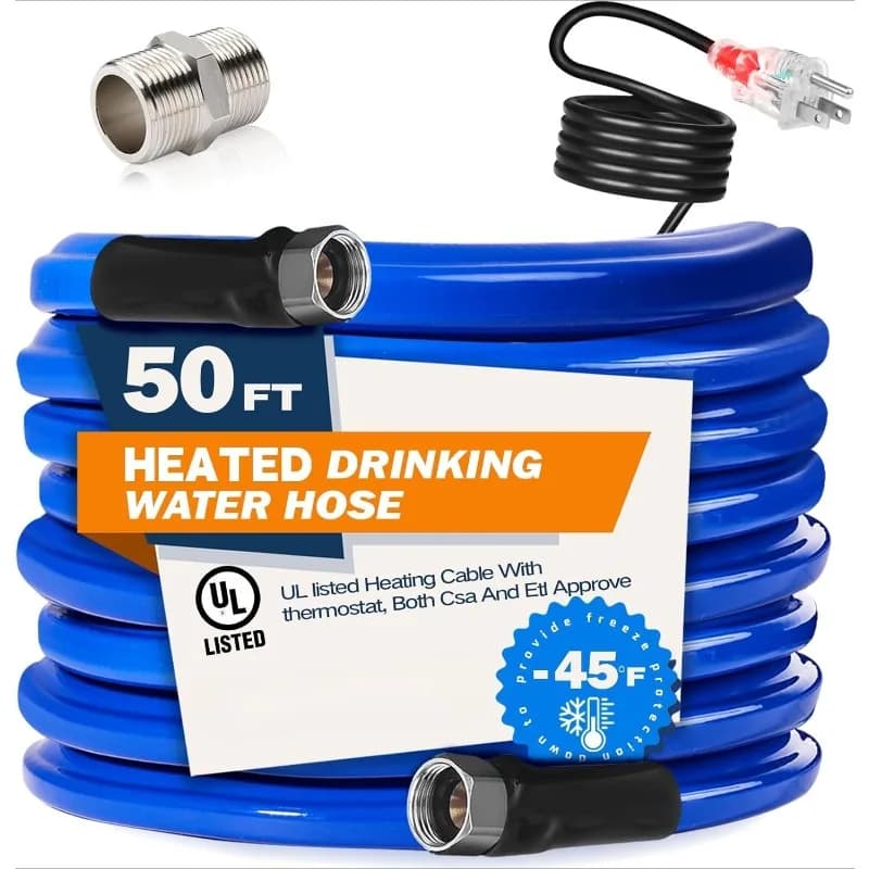 50-foot heated water pipe -45 °F Anti-glazing garden pipe, camper accessory