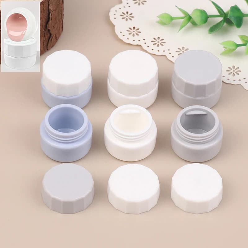 New Set of 2 5ml Containers for Nail Gel, Polish Door Box, Plastic Portable Organizer for UV Collar for Manicure
