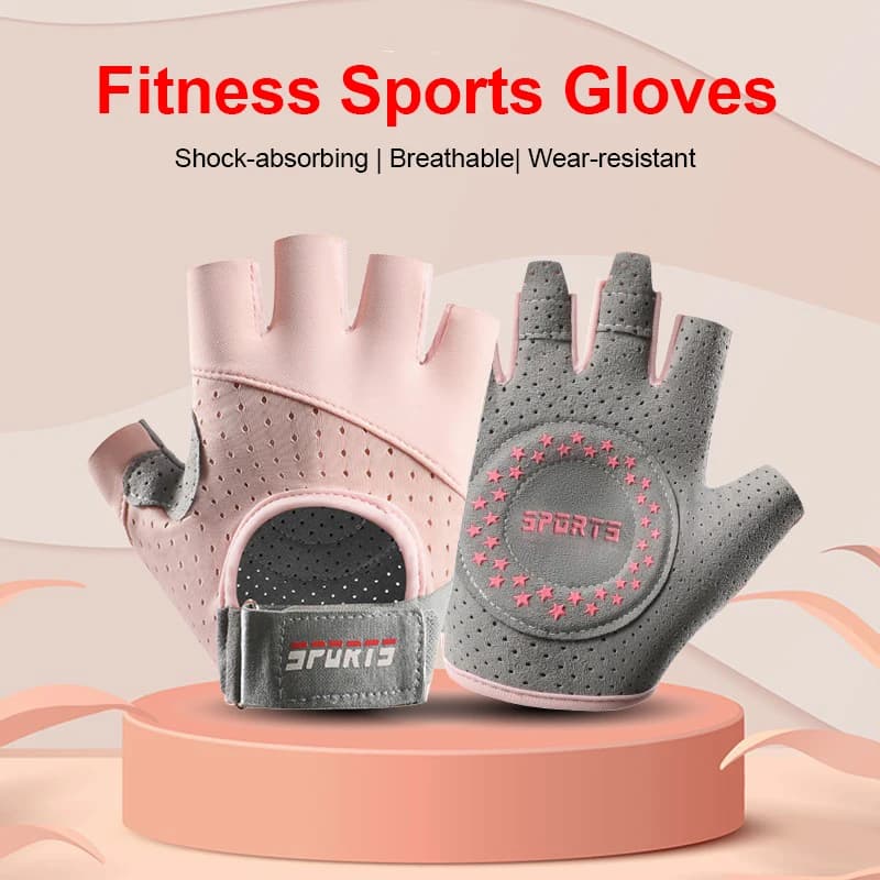 Men's and Women's Gym Gloves, Anti-slip Sports Gloves, Breathable, Dimmable, Mid-Size, for Lifting Weights, Cycling and Training